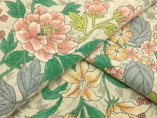 平和屋着物▽小紋　単衣　手書き　草花文　AAAU7994fy