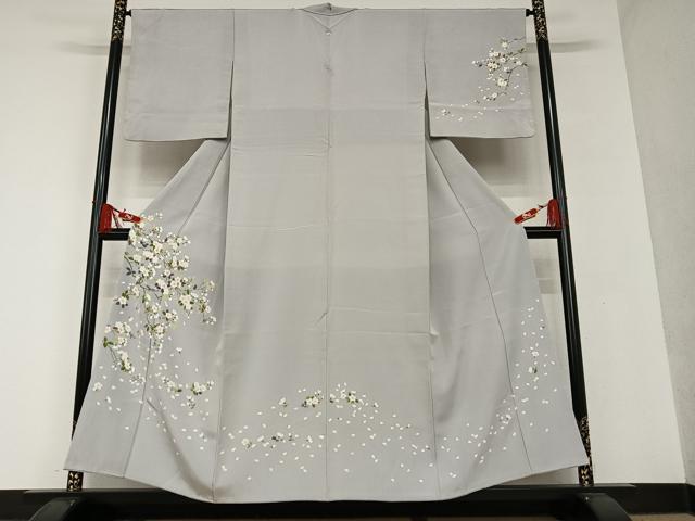 平和屋着物○訪問着 友禅 舞桜 暈し染め 正絹 逸品 AAAU8049zg