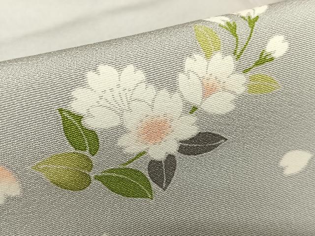 平和屋着物○訪問着 花車枝垂れ桜文 暈し染め 金彩 正絹 逸品 未