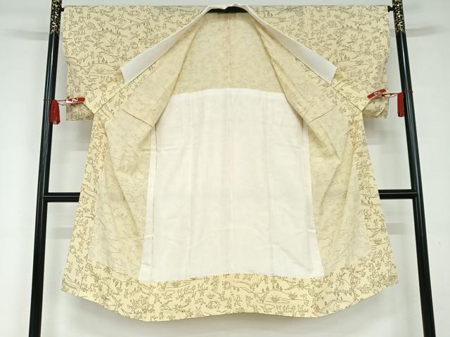 平和屋着物○長襦袢 無双仕立て 鳥獣戯画 洗える着物 AAAZ3092np