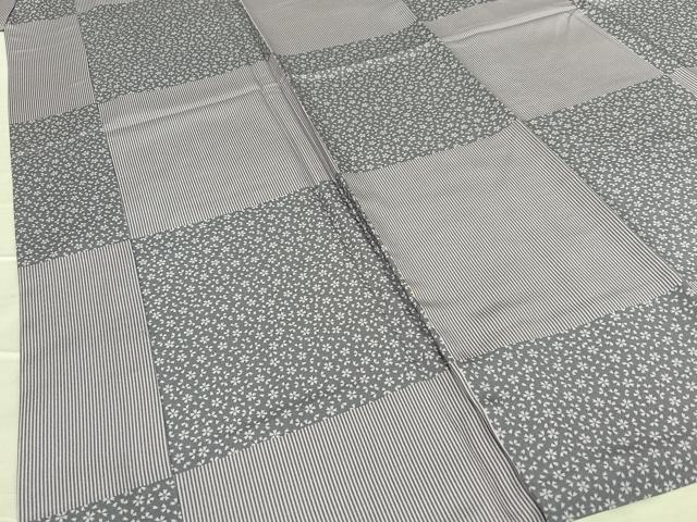 平和屋着物○長襦袢 袷 市松舞桜 半衿刺繍 正絹 逸品 AAAU8086zg