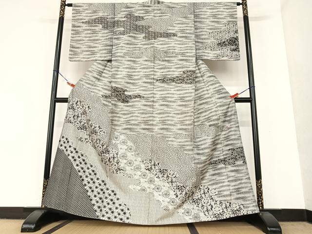 平和屋着物●上質な紬　枝花文　正絹　逸品　CAAS7034yc 平和屋着物○上質な紬 枝花文 正絹 逸品 CAAS7034yc