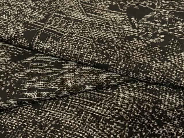 平和屋着物●本場大島紬　9マルキ　風景草花文　正絹　逸品　AAAU8116zg