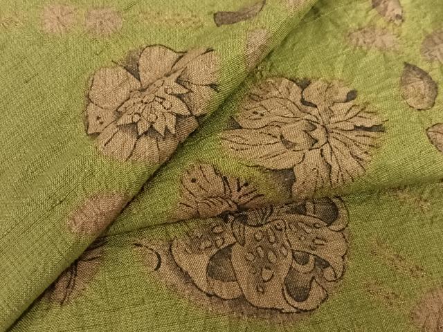 平和屋着物●上質な紬　辻が花　絞り　正絹　逸品　AAAU8118zg