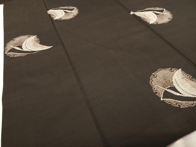 平和屋着物○本場大島紬 9マルキ 総絣 地空 雪輪飛鳥文 正絹