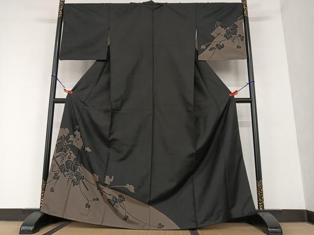 平和屋着物●本場染大島紬　訪問着　葡萄蔦の葉文　正絹　逸品　AAAU8129zg