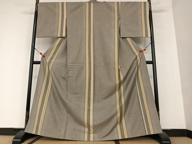 平和屋着物○上質な紬 亀甲間道 正絹 逸品 AAAU8169zg