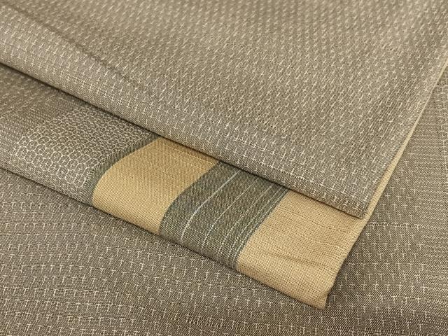 平和屋着物●上質な紬　亀甲間道　正絹　逸品　AAAU8169zg