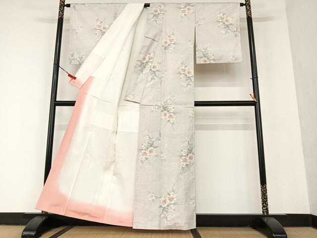 平和屋着物□本場大島紬 草花文 正絹 逸品 DAAL0619sf