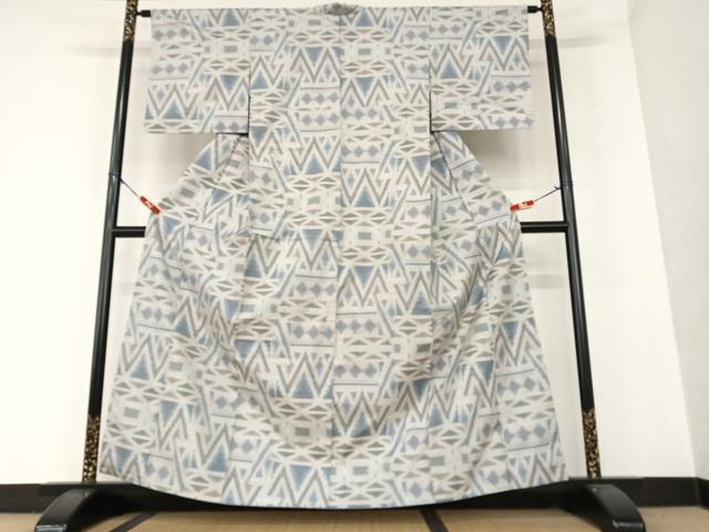 平和屋着物□本場大島紬 7マルキ 幾何学文様 正絹 逸品 CAAW2796in