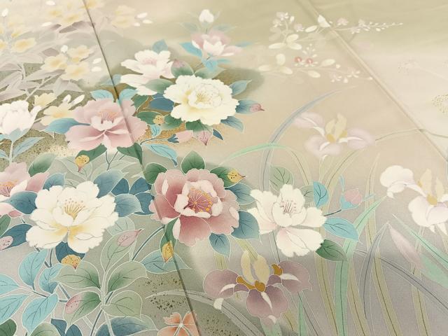 平和屋着物○上質な小紋 紅型 花蝶文 正絹 逸品 CAAS0004th