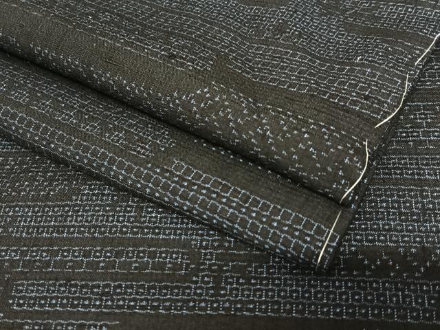 平和屋着物●結城紬　100亀甲　エ霞花文　正絹　逸品　AAAU8192zg