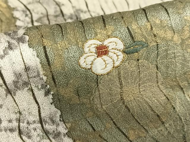 平和屋着物○上質な小紋 鱗文様 黒地 鬼しぼ縮緬 正絹 逸品 未