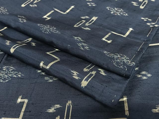 平和屋着物●本場琉球絣　紬　正絹　逸品　未使用　AAAU8215zg