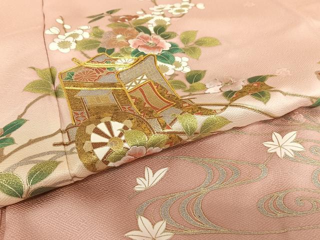 平和屋着物●訪問着　駒刺繍　枝花文　金彩　正絹　逸品　未使用　AABD6204cs 平和屋着物□訪問着 駒刺繍 枝花文 暈し染め 金彩 正絹