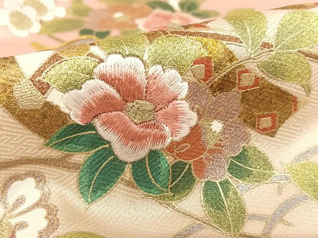 平和屋着物＃羽織　駒刺繍　流水枝花文　金彩　正絹　逸品　CAAV5606id 平和屋着物＃羽織 駒刺繍 流水枝花文 金彩 正絹 逸品 CAAV5606id
