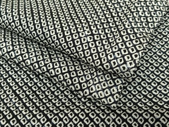 平和屋着物●大変加工の良い総絞り小紋　黒地　正絹　逸品　未使用　AAAU8248zg