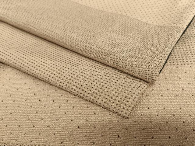 平和屋着物●本塩沢　110亀甲　横段吉祥文　正絹　逸品　AAAU8260zg