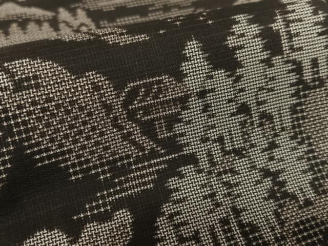 平和屋着物○本場大島紬 泥染め 9マルキ 樹林風景文 正絹 逸品 AAAU8287zg