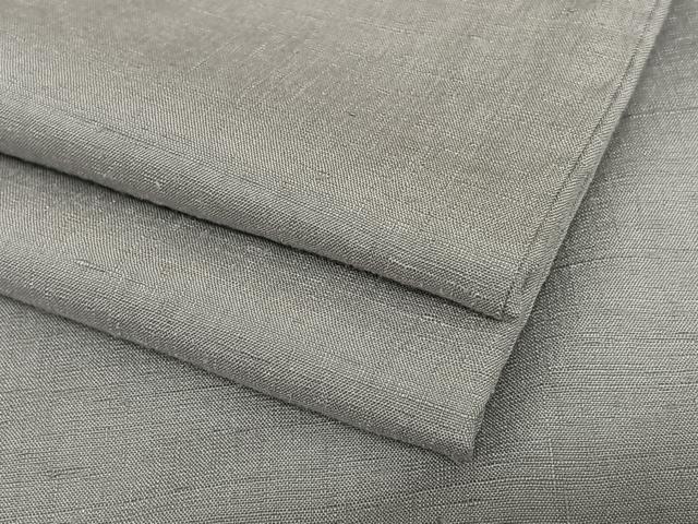 平和屋着物●結城紬　色無地　鳩羽鼠色　正絹　逸品　AAAU8310zg