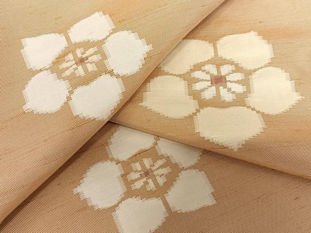 平和屋着物●上質な紬　舞花文　正絹　逸品　AAAU8336zg