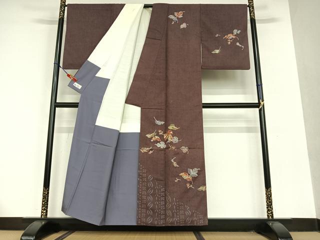 平和屋着物○訪問着 作家物 紬地 成り物 正絹 逸品 CAAV6414vf