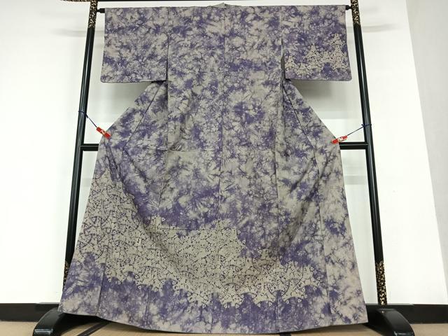 平和屋着物●上質な紬　色紙文　黒地　正絹　逸品　CAAV4793vp 平和屋着物○上質な紬 色紙文 黒地 正絹 逸品 CAAV4793vp 平和屋着物