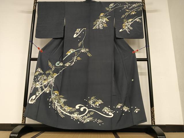 作家物 振袖 裄66.5 花柄の素敵な染め 着物 正絹 T-4591 正統派古典 華徒然×吉木千沙都 白/赤 牡丹柄 TAKAZENオリジナル