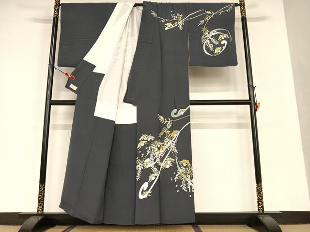 訪問着　フルセット　着物　正絹　加賀友禅　クリームイエロー　祝い事　F2 訪問着 フルセット 着物 正絹 加賀友禅 クリームイエロー 祝い事 F2