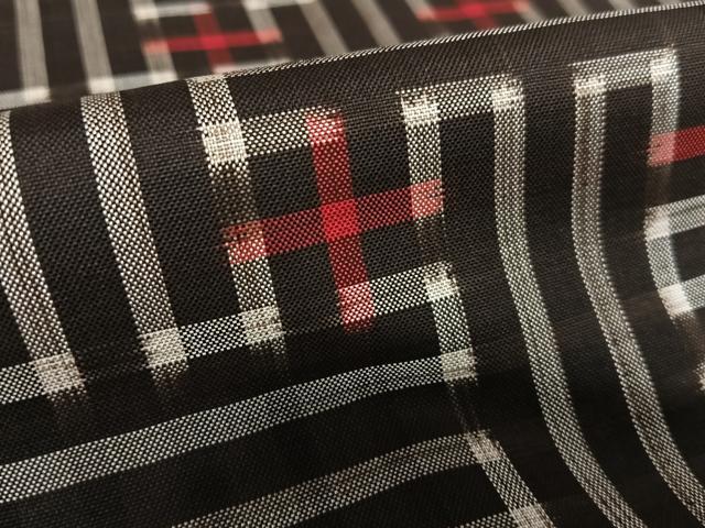 平和屋着物○本場大島紬 龍郷絣 秋名バラ 正絹 逸品 AAAU8469zg