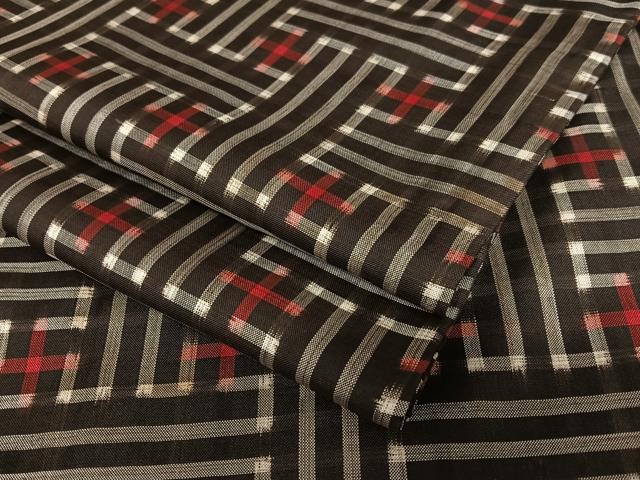 平和屋着物●本場大島紬　龍郷絣　秋名バラ　正絹　逸品　AAAU8469zg