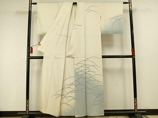 平和屋着物▽訪問着 単衣 刺繍 露芝文 正絹 逸品 AAAU8512fy 平和