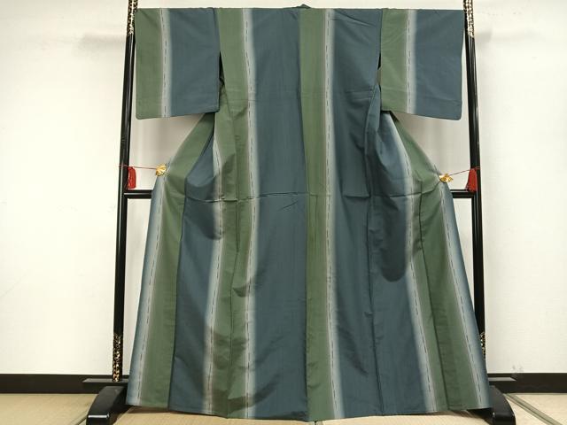 平和屋着物▽上質な紬 単衣 花唐草文 正絹 逸品 CAAS2469xi