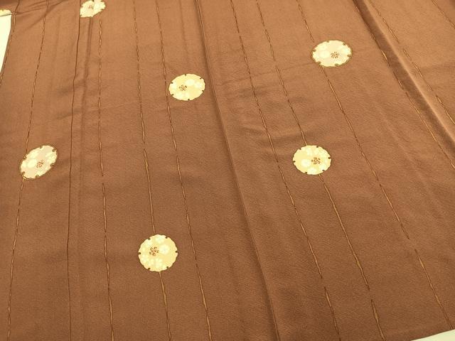 平和屋着物▽上質な小紋　単衣　雪輪花文　正絹　逸品　AAAU8538fy 平和屋着物▽上質な小紋 単衣 雪輪花文 正絹 逸品 AAAU8538fy 平和