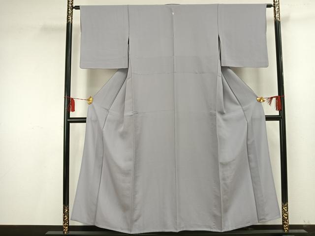 平和屋着物▽上質な色無地　単衣　牡丹鼠色　正絹　逸品　AAAU8554fy 平和屋着物▽上質な色無地 単衣 牡丹鼠色 正絹 逸品 AAAU8554fy