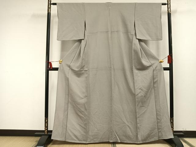 平和屋着物▽上質な色無地 単衣 薄雲鼠色 正絹 逸品