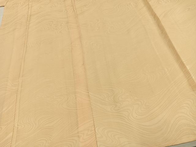 平和屋着物▽上質な色無地 単衣 流水地紋 蜂蜜色 正絹 逸品