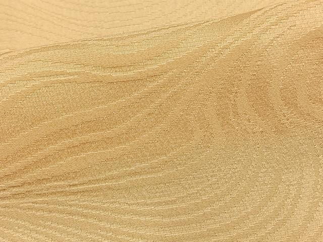 平和屋着物▽上質な色無地 単衣 流水地紋 蜂蜜色 正絹 逸品