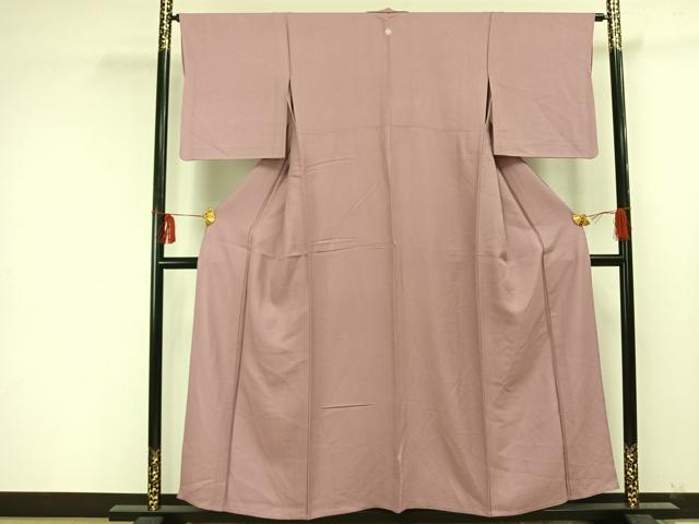 平和屋着物▽上質な色無地　単衣　縞地紋　藤紫色　正絹　逸品　未使用　AAAX8227cs 平和屋着物▽上質な色無地 単衣 縞地紋 藤紫色 正絹 逸品