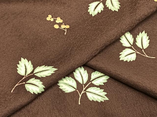 平和屋着物▽世界的ファッションデザイナー　山本寛斎　kansaiブランド　小紋　単衣　枝葉文　洗える着物　AAAU8593fy