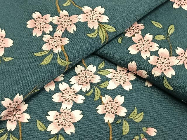 平和屋着物▽小紋　単衣　枝花文　洗える着物　AAAU8630fy