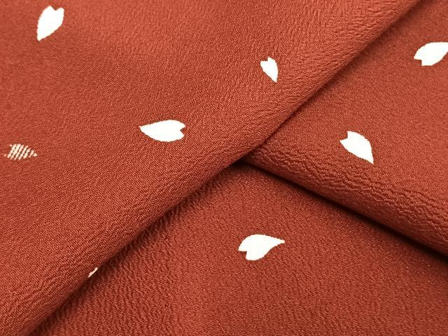 平和屋着物▽小紋　単衣　舞桜文　洗える着物　AAAU8646fy