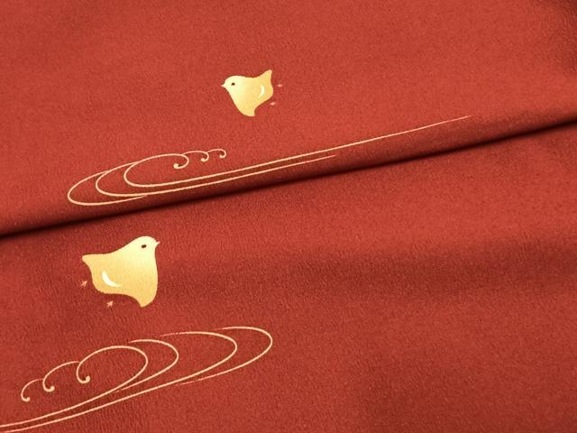 平和屋着物▽小紋 単衣 千鳥 洗える着物 AAAU8654fy