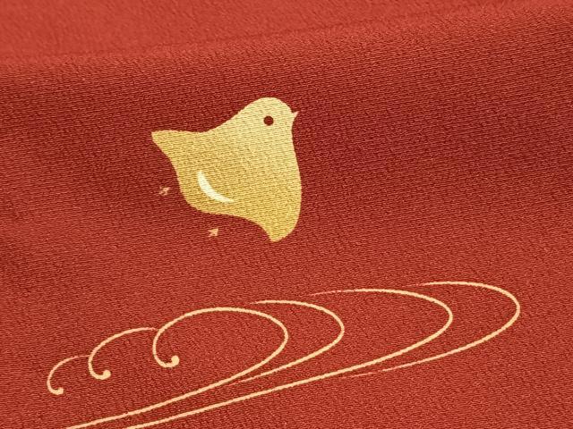 平和屋着物▽小紋 単衣 千鳥 洗える着物 AAAU8654fy