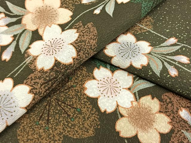 平和屋着物▽小紋　単衣　舞桜文　洗える着物　AAAU8658fy