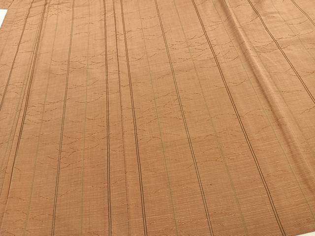 平和屋着物▽上質な紬 単衣 縞 正絹 逸品 AAAU8666fy