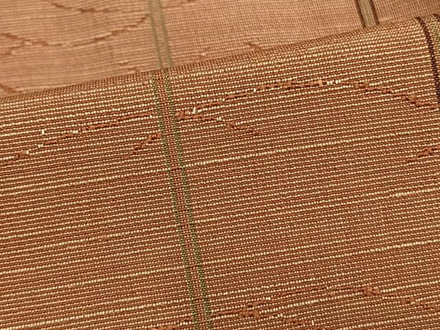 平和屋着物▽上質な紬 単衣 縞 正絹 逸品 AAAU8666fy