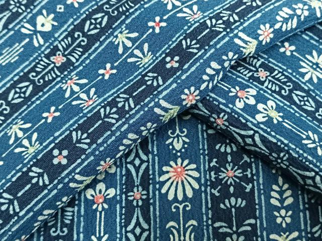 平和屋着物▽小紋　単衣　草花間道　洗える着物　AAAU8709fy