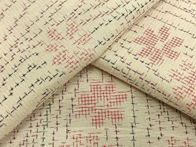 平和屋着物▽上質な紬 　単衣　 舞花文　正絹　逸品　未使用　AAAU8710fy