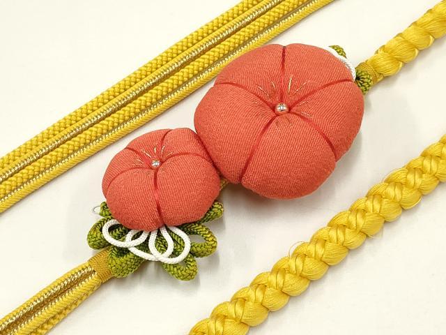 平和屋着物○和装小物 振袖用帯締め 装飾 ちりめん細工 金糸 撚り房 逸品